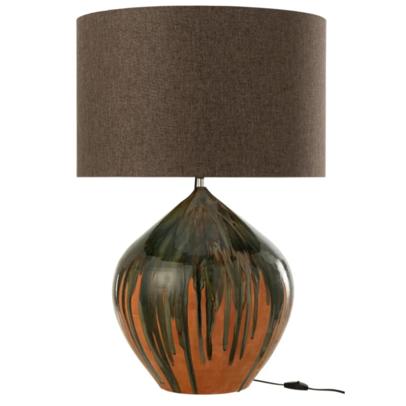 J-Line - Lampada da Tavolo Vernice Righe - Ceramica Multicolore