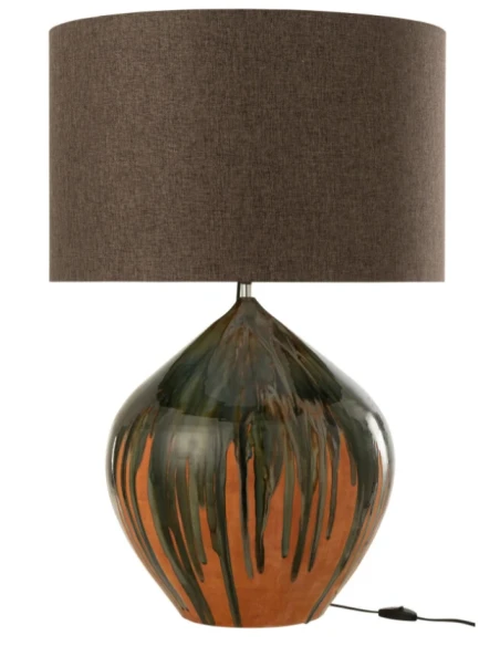 J-Line - Lampada da Tavolo Vernice Righe - Ceramica Multicolore
