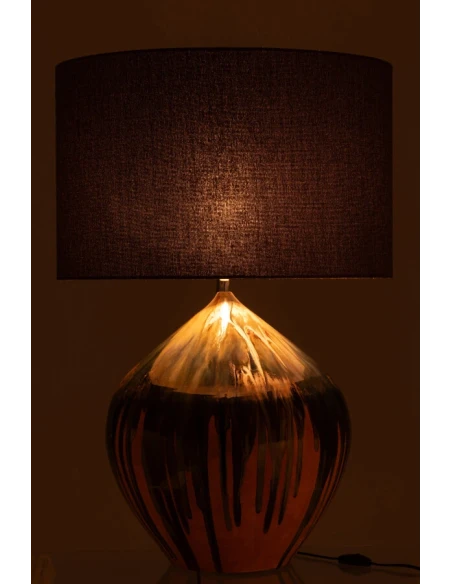 J-Line - Striped Paint Table Lamp - Multicolored Ceramic