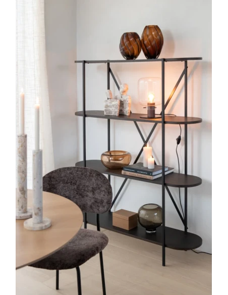 J-Line - Oval Shelf - Dark Brown