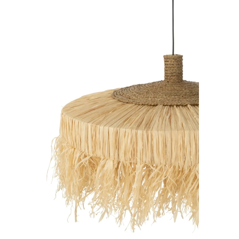 J-Line - Round Pendant Lamp - Natural Raffia