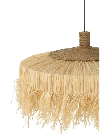 J-Line - Lampada a Sospensione Rotonda - Raffia Naturale