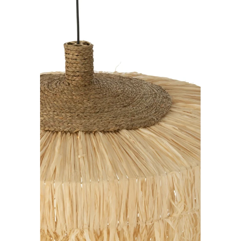 J-Line - Lampada a Sospensione Rotonda - Raffia Naturale