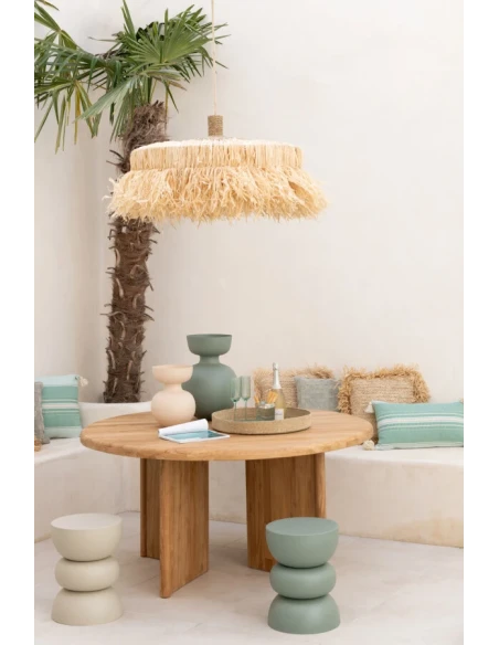 J-Line - Round Pendant Lamp - Natural Raffia