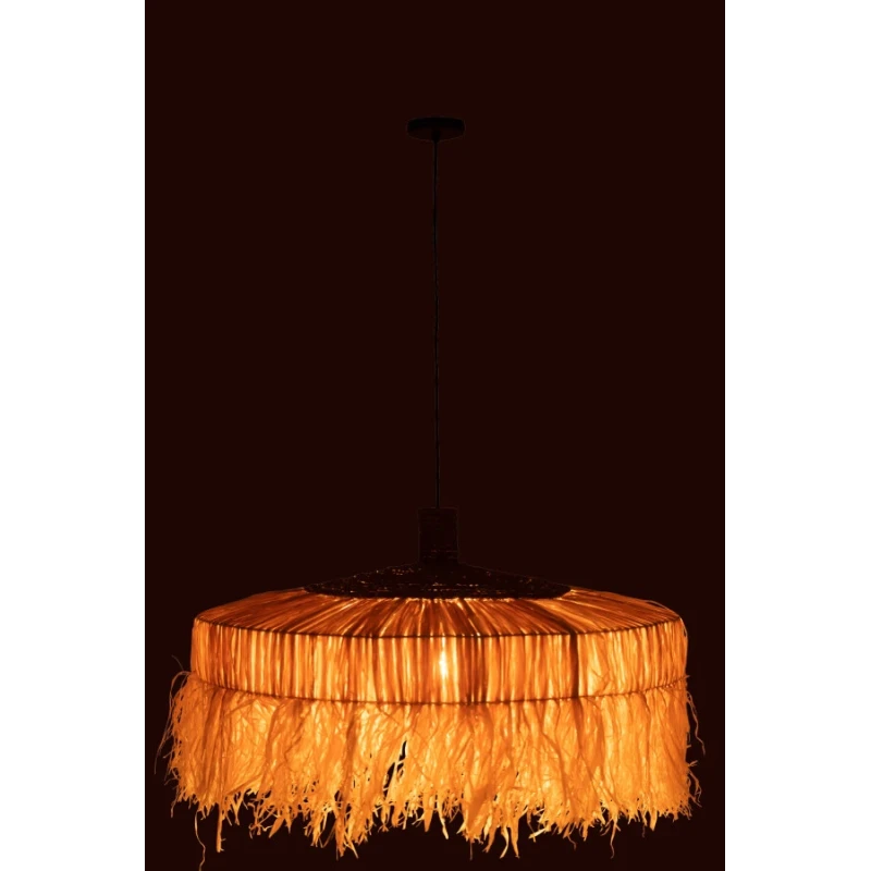 J-Line - Round Pendant Lamp - Natural Raffia