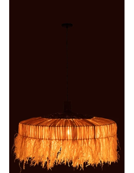 J-Line - Round Pendant Lamp - Natural Raffia
