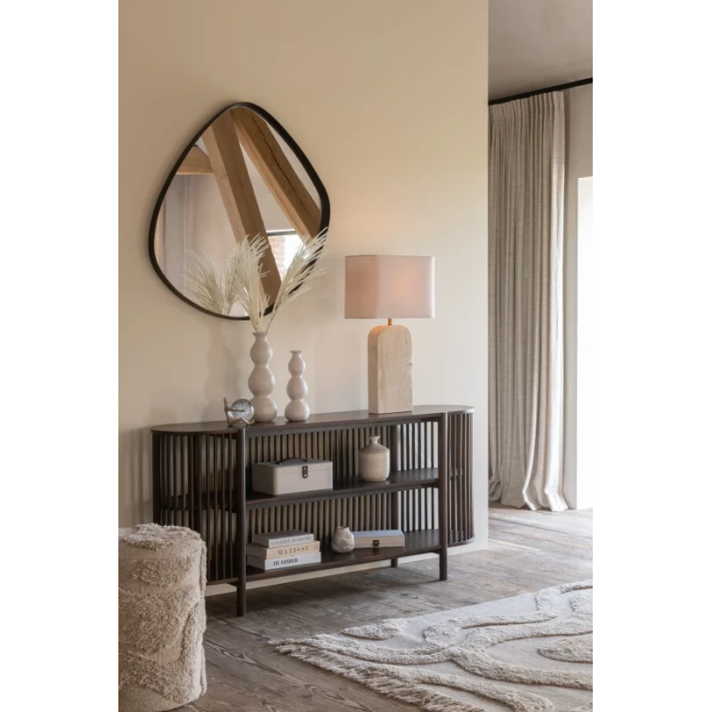 J-Line - Abstract Wall Mirror - Dark Brown