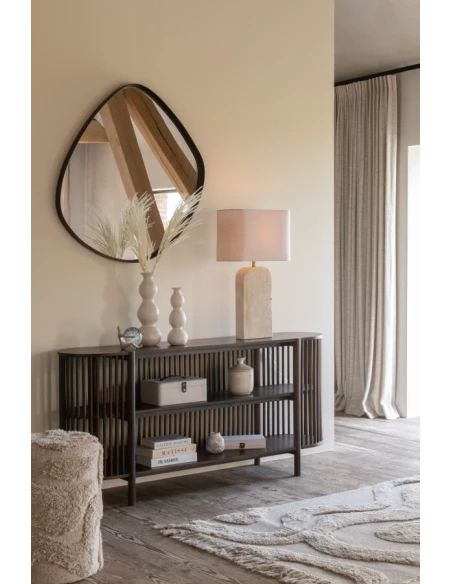 J-Line - Abstract Wall Mirror - Dark Brown