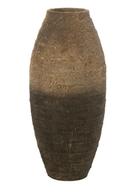 J-Line - Vaso Antique Cement - Marrone / Nero