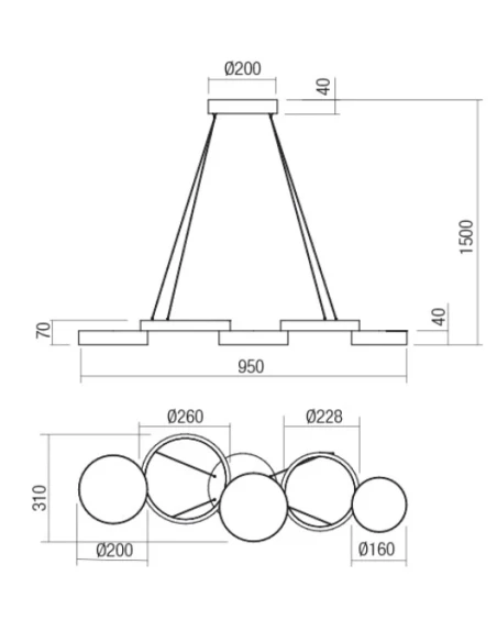 Redo Group - Cronos Pendant Lamp - Matt Black
