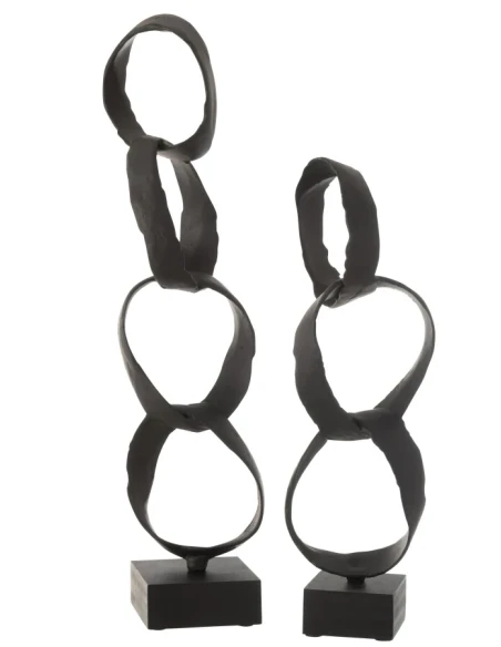J-Line - Scultura Anelli + Piede - Nero