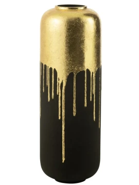 J-Line - Duo Vase - Black / Gold