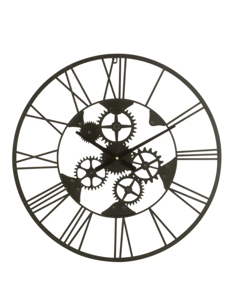 J-Line - Orologio Numeri Romani Ingranaggio - Nero