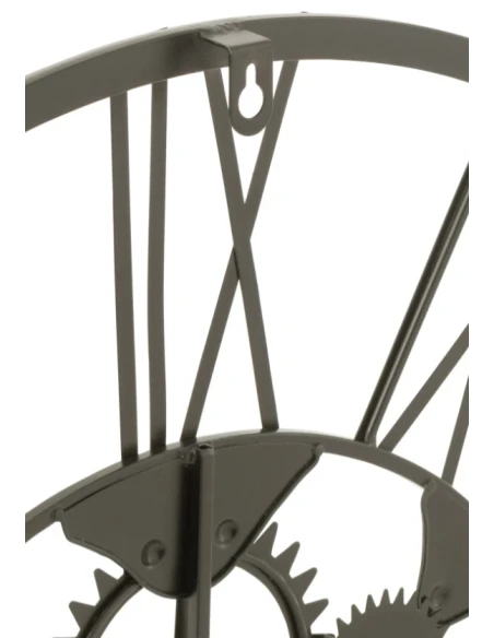 J-Line - Roman Numeral Gear Clock - Black