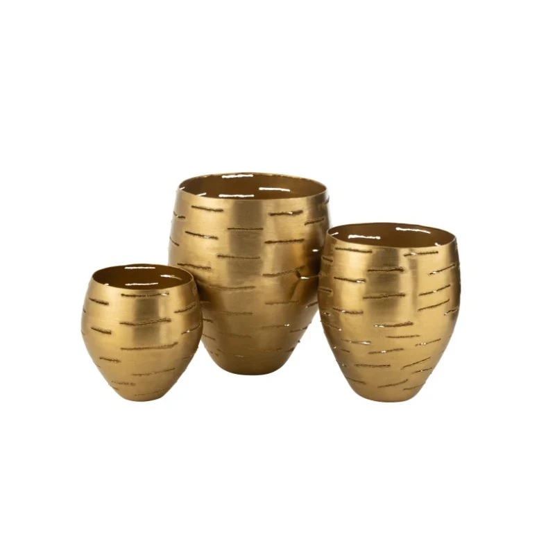 J-Line - Cachepot Metallo - Oro