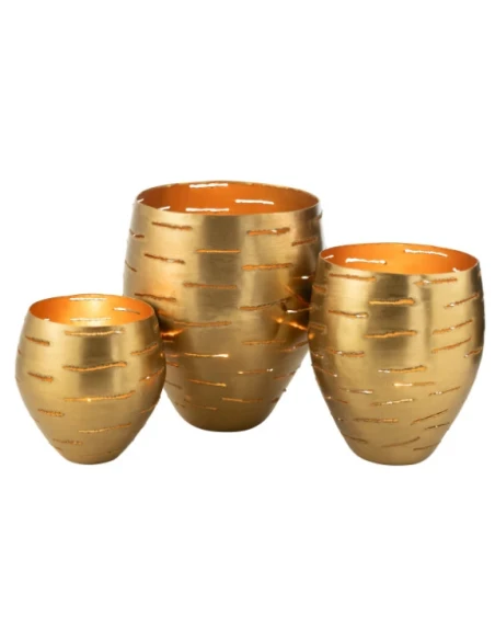 J-Line - Cachepot Metallo - Oro