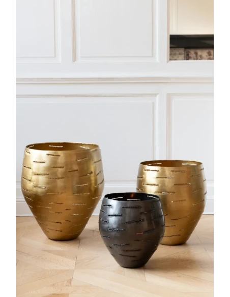 J-Line - Cachepot Metallo - Oro