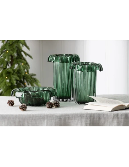 J-Line - Retro Vase - Green Glass
