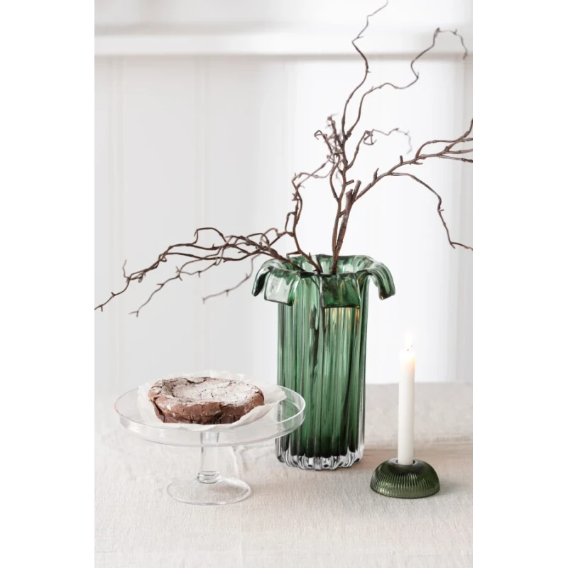 J-Line - Retro Vase - Green Glass