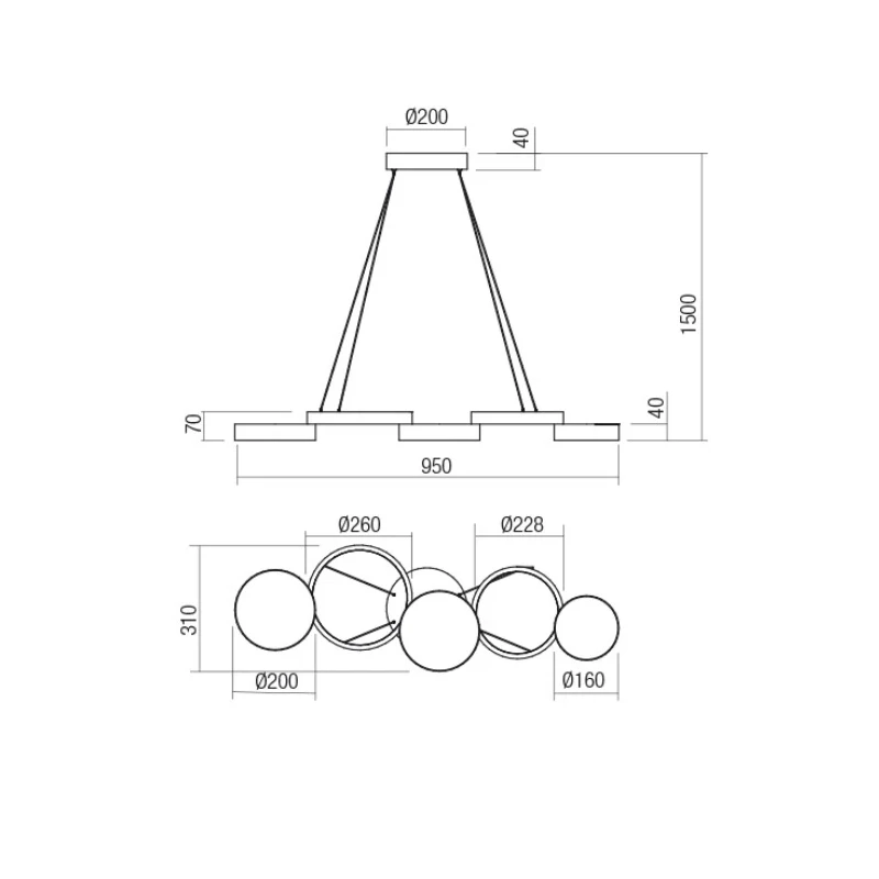 Redo Group - Cronos Lampada a Sospensione - Bronzo
