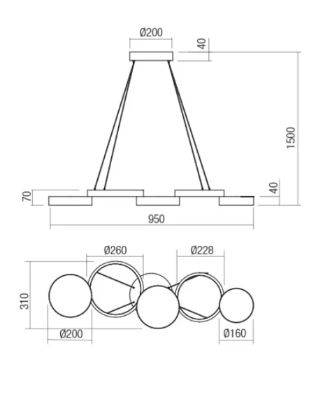 Redo Group - Cronos Pendant Lamp - Bronze