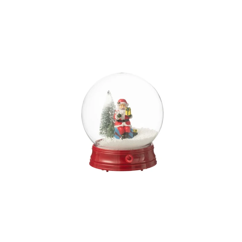 J-Line - Palla Di Neve Led - Babbo Natale e Albero