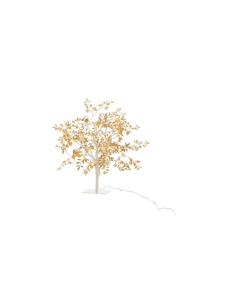 J-Line - Tree with Sequin Leaves and LEDs - Gold