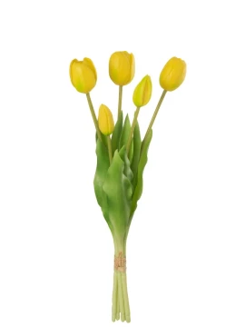 J-Line - 5-Piece Tulip Bouquet - Yellow