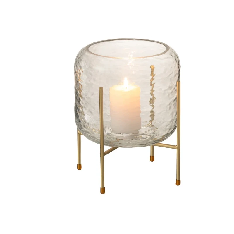 J-Line - Round Vase + Foot - Clear Glass