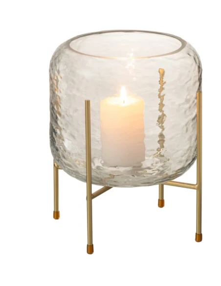 J-Line - Vaso Rotondo + Piede - Vetro Trasparente