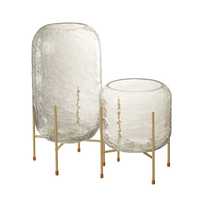 J-Line - Vaso Rotondo + Piede - Vetro Trasparente