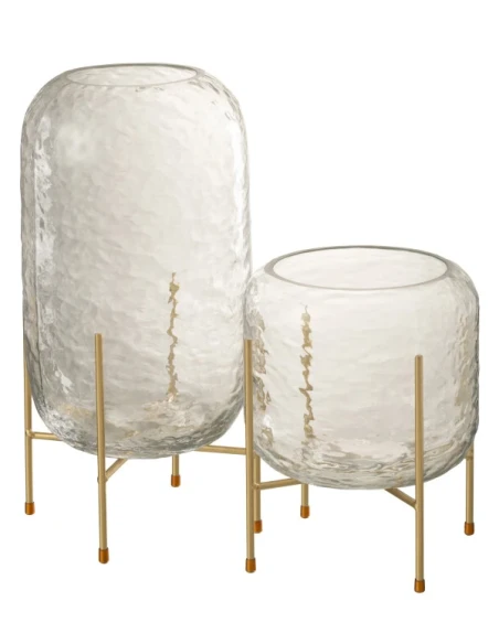 J-Line - Vaso Rotondo + Piede - Vetro Trasparente