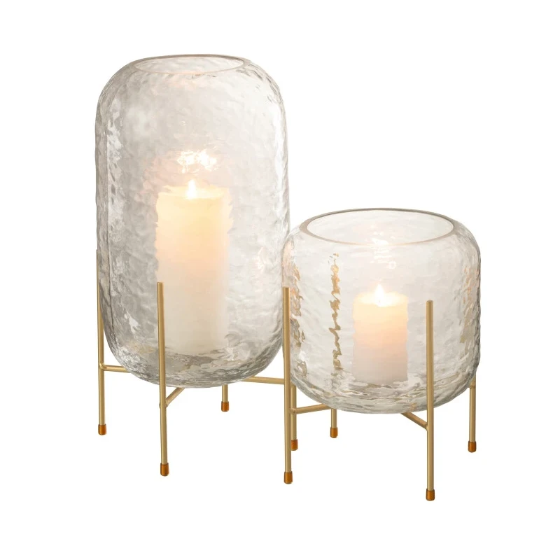 J-Line - Round Vase + Foot - Clear Glass