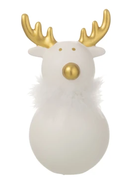 J-Line - Alce Ceramica Rotonda Righe - Oro / Bianco