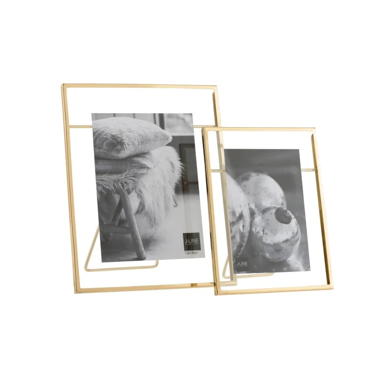 J-Line - Transparent Metal Photo Frame - Gold