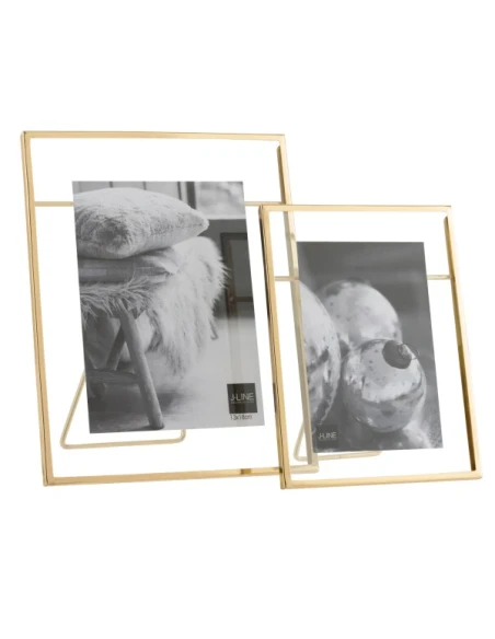 J-Line - Transparent Metal Photo Frame - Gold