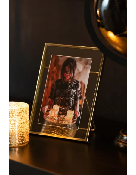 J-Line - Transparent Metal Photo Frame - Gold