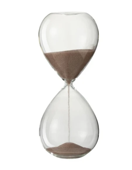 J-Line - Decorative Hourglass - Glass / Light Pink Sand