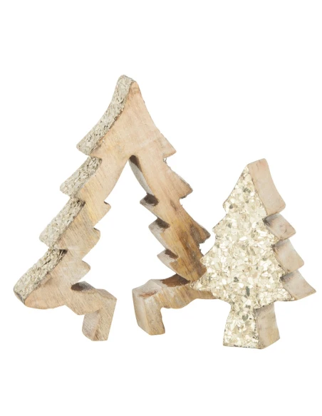 J-Line - Christmas Tree Puzzle - Mango Wood / Sequins