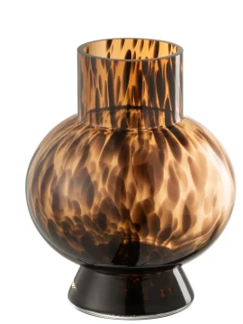 J-Line - Dots Ball Vase - Brown Glass