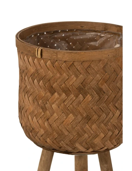J-Line - Portavasi 3 Piedi - Bambu / Plastica Naturale