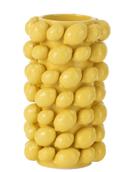J-Line - Ceramic Lemon Vase - Yellow
