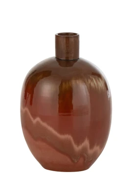 J-Line - Vaso Aline Ovale Ceramica - Ruggine