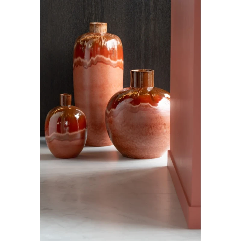J-Line - Aline Oval Ceramic Vase - Rust