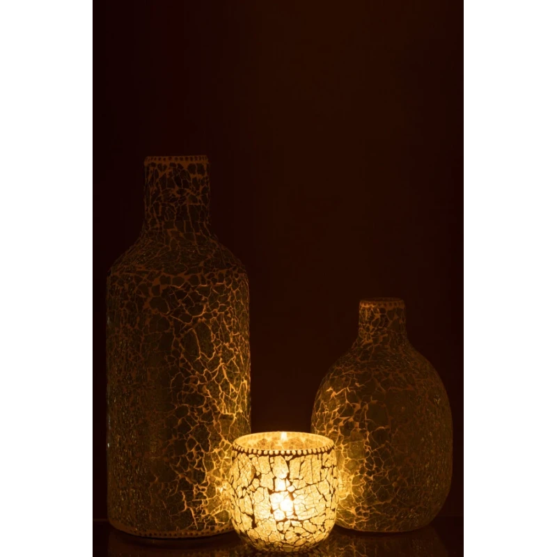 J-Line - Mosaic Vase - Grey / White