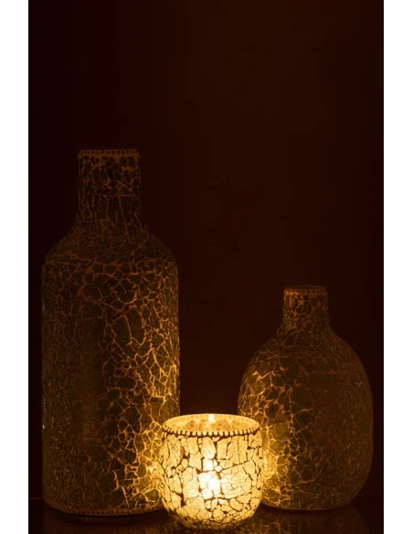 J-Line - Vaso Mosaico - Grigio / Bianco