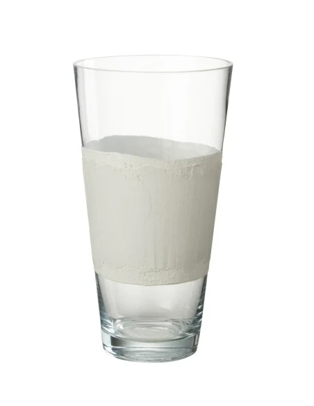 J-Line - Vaso Delph Vetro - Trasparente / Bianco