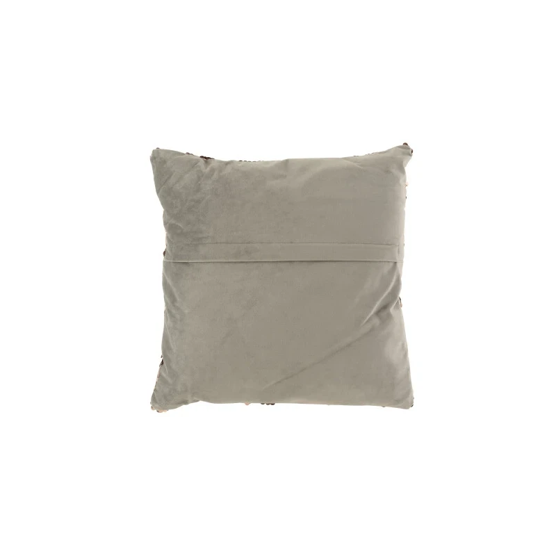 J-Line - Cuscino Paillette Velluto - Grigio / Rosa