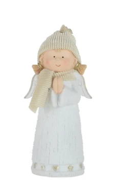 J-Line - Decorazione Angelo Led Resina - Bianco