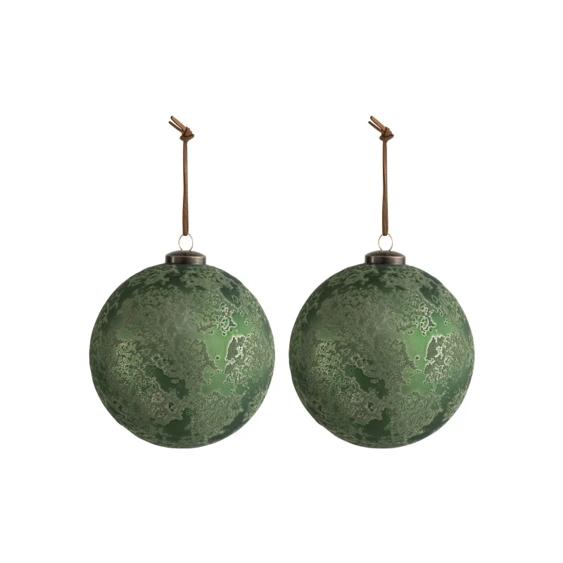 J-Line - Pallina Di Natale Vetro Antico - Verde Vivo